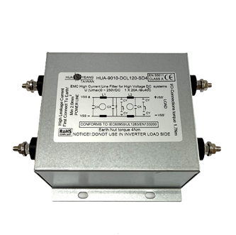 <center>歐規(雙π迴路)</center><br><center>(DCL1)</center><br><center>DC直流電源濾波器</center>